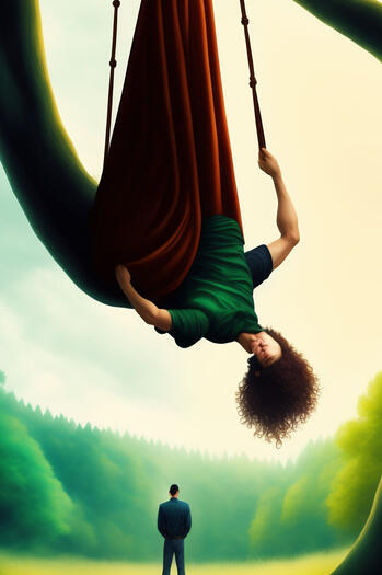 The Hanged Man: A man hangs upside-down from a tree, signifying surrender and gaining new perspectives.